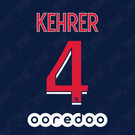Kehrer 4 (Official PSG 2020/21 Home Ligue 1 Name and Numbering)
