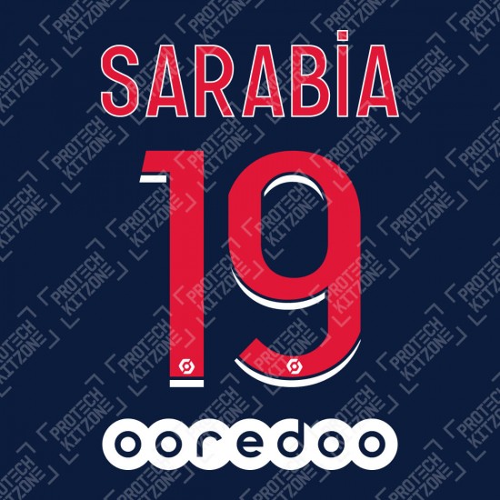 Sarabia 19 (Official PSG 2020/21 Home Ligue 1 Name and Numbering)