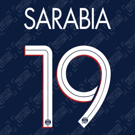 Sarabia 19 (Official PSG 2020/21 Home UEFA CL Name and Numbering)