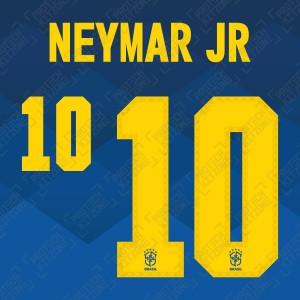 Neymar Jr 10 (Official Name and Number Printing for Brazil 2020 Away Shirt)