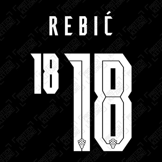 Rebić 18 (Official Croatia 2020 Away Name and Numbering)