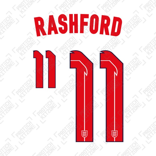 Rashford 11 (Official England 2020 Home Name and Numbering)