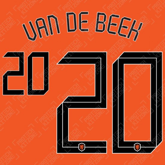 Van De Beek 20 (Official Netherlands 2020 Home Name and Numbering)