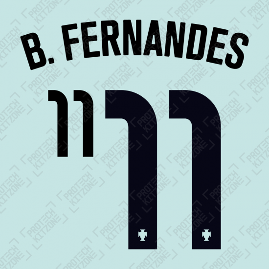 B. Fernandes 11 (Official Portugal 2020 Away Name and Numbering)