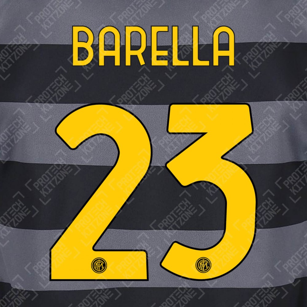 Barella 23 (Official Inter Milan 2020/21 Third Name and Numbering) 