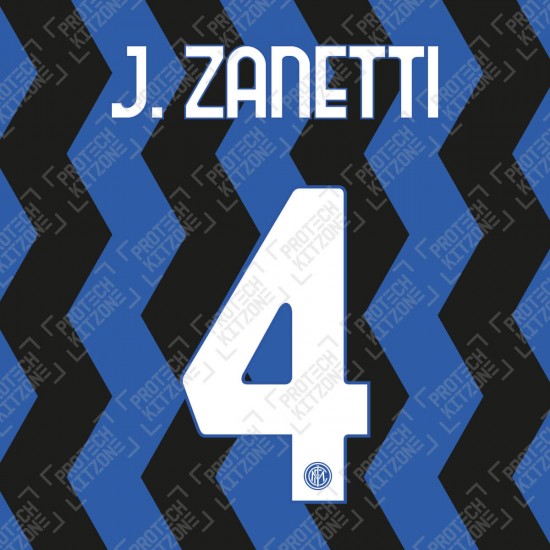 J. Zanetti 4 (Official Inter Milan 2020/21 Home Club Name and Numbering)