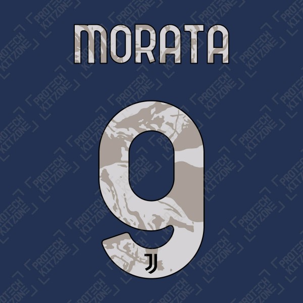 Morata 9 (Official Juventus 2020/21 Away Name and Numbering)