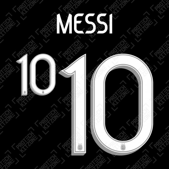 Messi 10 (Official Argentina 2019 Away Name and Numbering)