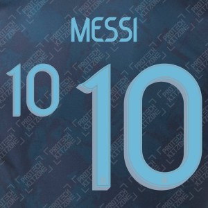 Messi 10 (Official Argentina 2020 Away Name and Numbering)