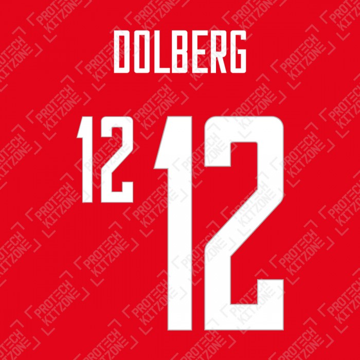 Dolberg 12 (Official Denmark 2020-22 Home / 2022 Third Name and Numbering), UEFA EURO 2020, D12 DEN NNS, 