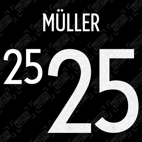 Müller 25 (Official Germany EURO 2020/21 Away Name and Numbering)