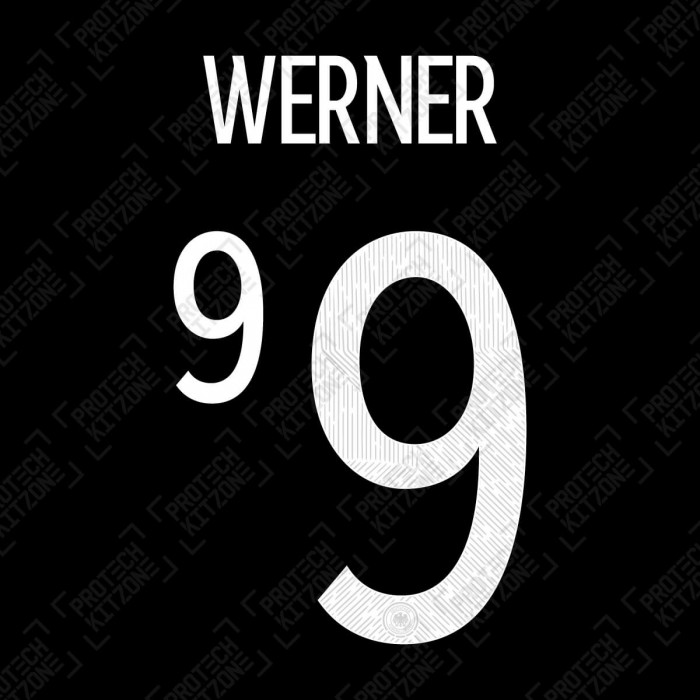Werner 9 (Official Germany EURO 2020/21 Away Name and Numbering), Germany National Team, W9DFB20A, 