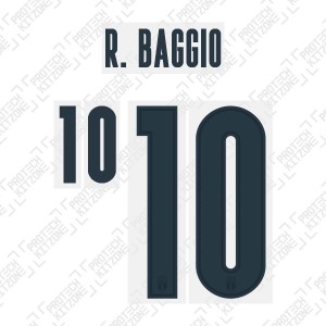 R. Baggio 10 (Official Italy 2020 Away Shirt Name and Numbering)
