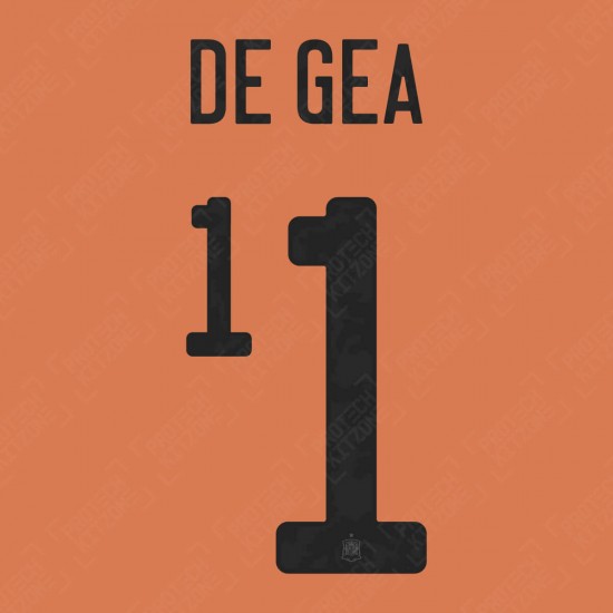De Gea 1 (Official Spain EURO 2020 Goalkeeper Name and Numbering)