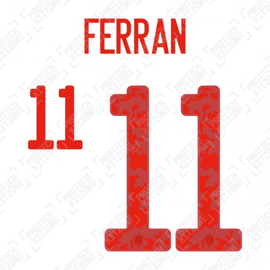Ferran 11 (Official Spain EURO 2020 Away Name and Numbering)