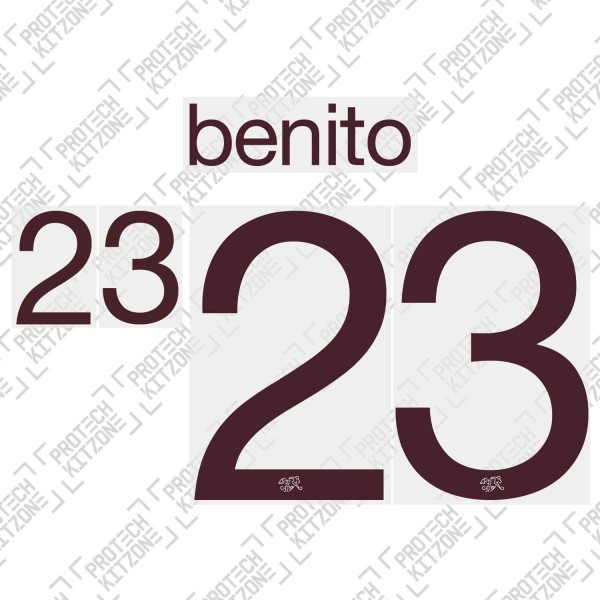 Benito 23 (Official Switzerland 2020 Away Shirt Name and Numbering)