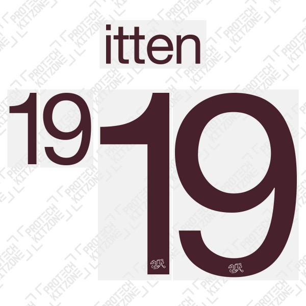 Itten 19 (Official Switzerland 2020 Away Shirt Name and Numbering)