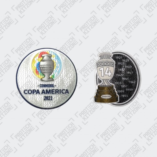 Official Copa America 2021 + Trophy 14 Badges (Argentina)