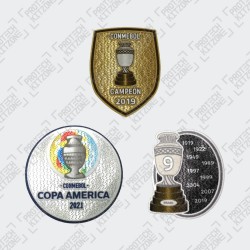 Official Copa America 2021 + Trophy 9 + Copa America Brasil 2019 Winner Badges (Brazil)
