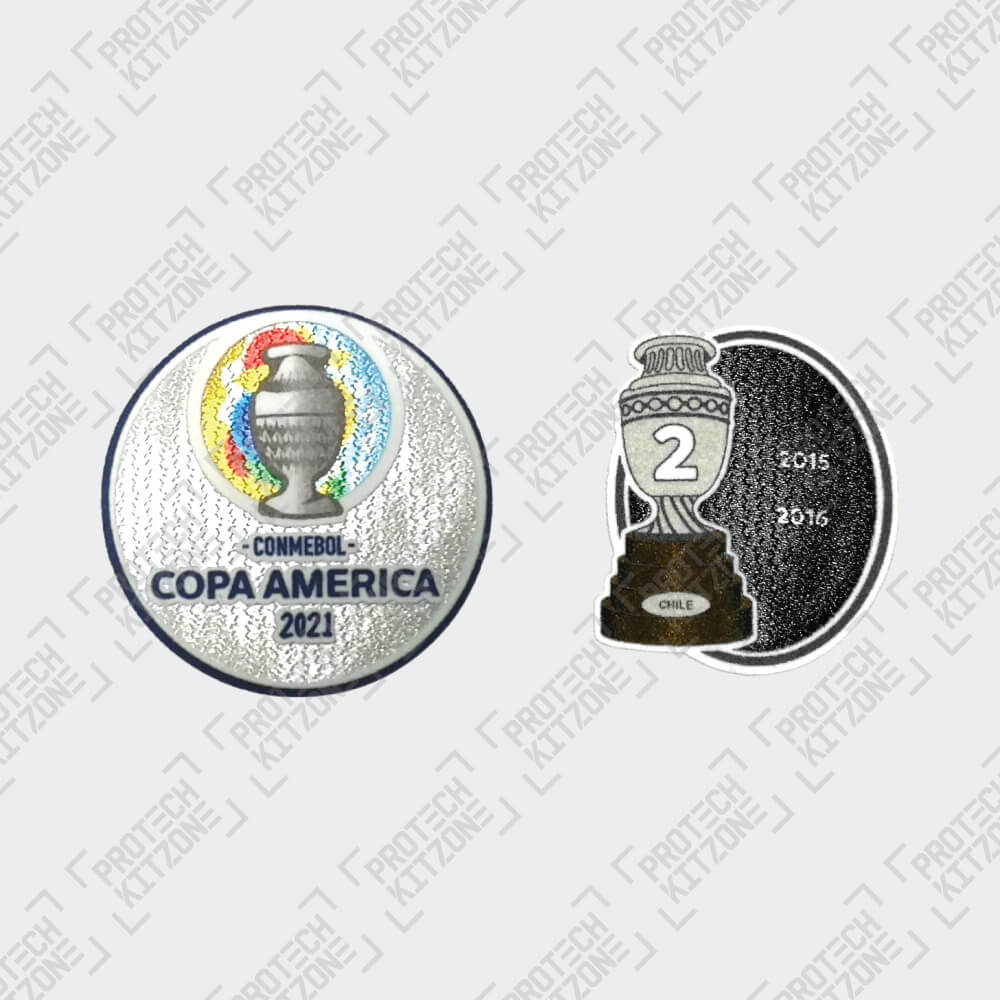 Official Copa America 2021 + Trophy 2 Badges (Chile) Official Copa America 2021 + Trophy 2 Badges (Chile)
