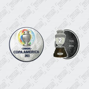 Official Copa America 2021 + Trophy 2 Badges (Chile)