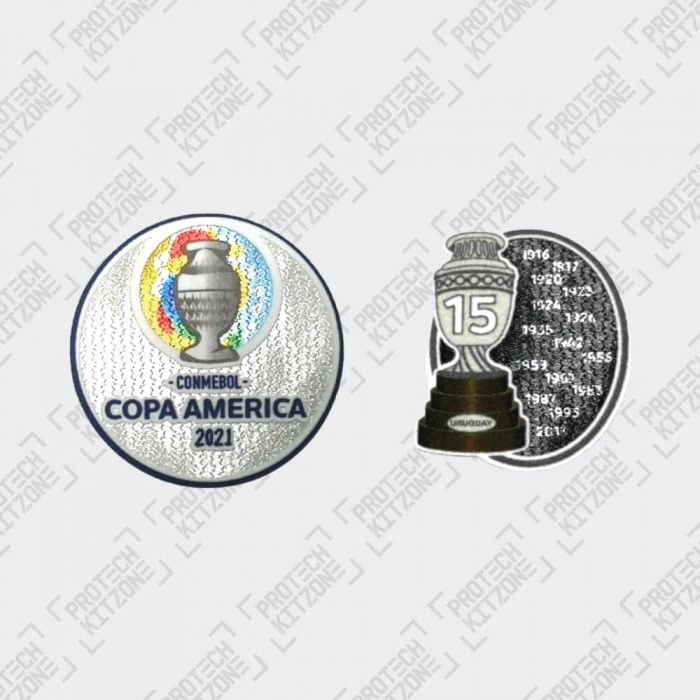 Official Copa America 2021 + Trophy 15 Badges (Uruguay), OFFICIAL FIFA BADGES, COP TRO15 URG, 