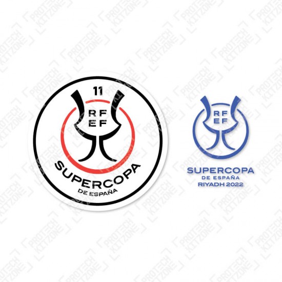 Official Supercopa De España 11 Riyadh 2022 Patch + Match Detail Printing (For Real Madrid 2021/22 Home Shirt)