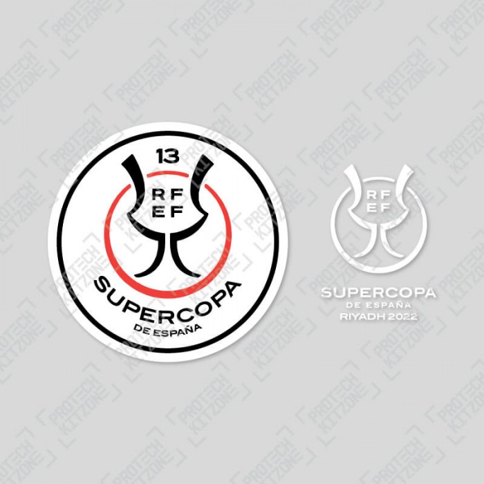 Official Supercopa De España 13 Riyadh 2022 Patch + Match Detail Printing (For Barcelona 2021/22 Home Shirt), Supercopa De España, SUPERCOPA22 13, 