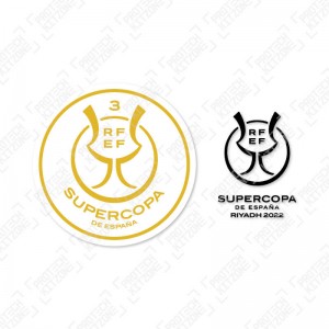 OFFICIAL SUPERCOPA DE ESPAÑA 3 CHAMPIONS RIYADH 2022 PATCH + MATCH DETAIL PRINTING (FOR Athletic Bilbao 2021/22 HOME SHIRT)