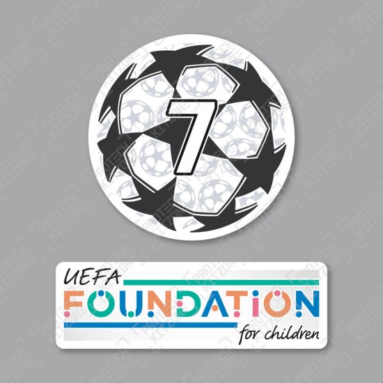 Official Sporting iD UEFA UCL Starball BOH7 + UEFA Foundation Badge Set