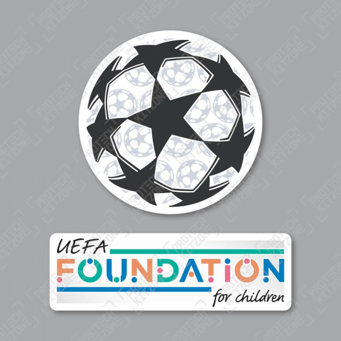 Official Sporting iD UEFA UCL Starball + UEFA Foundation Badge Set, UEFA Champions League, NEW UEFA CL SET, 