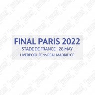 Official UEFA Champions League Final Paris 2022 Match Details Printing - Real Madrid CF