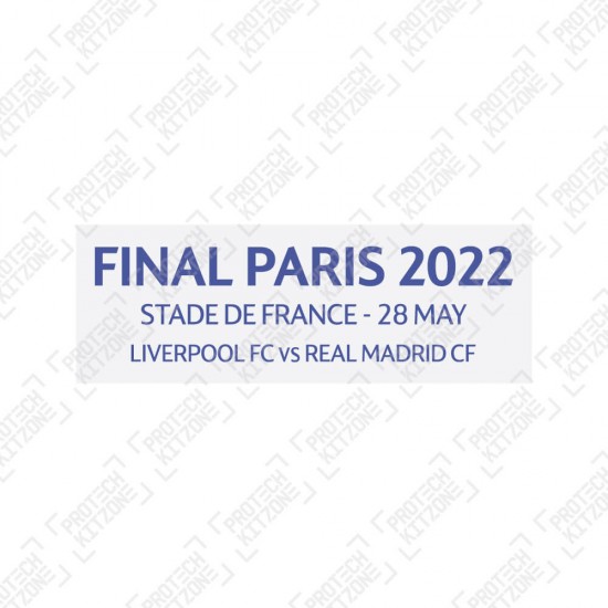Official UEFA Champions League Final Paris 2022 Match Details Printing - Real Madrid CF