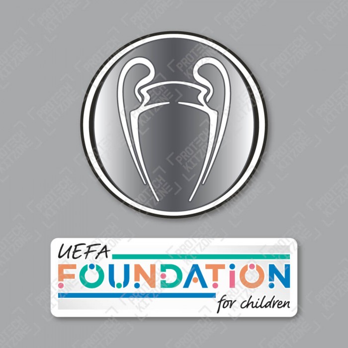 Official Sporting iD UEFA UCL Titleholder + UEFA Foundation Badge Set, UEFA Champions League, NEW UEFA CHAMP SET, 