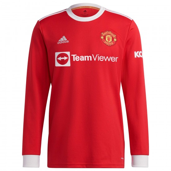 Manchester United 2021/22 Long Sleeve Home Shirt w/ Full Premier League Printing Set