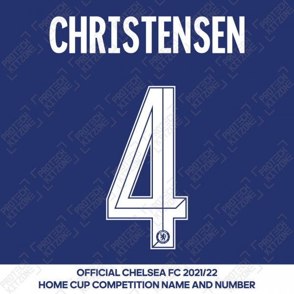 Christensen 4 (Official Name and Number Printing for Chelsea FC 2020/21/22 Home Shirt)