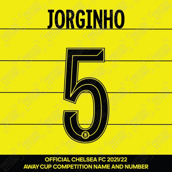 Jorginho 5 (Official Name and Number Printing for Chelsea FC 2021/22 Away Shirt)