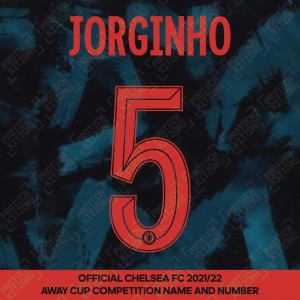 Jorginho 5 (Official Name and Number Printing for Chelsea FC 2021/22 Third Shirt)
