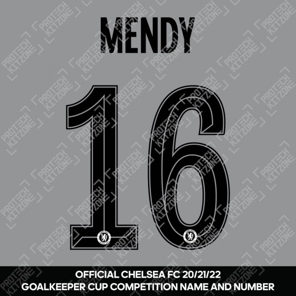 Mendy 16 (Official Name and Number Printing for Chelsea FC 2020/21/22 Home/Away Goalkeeper Shirt)