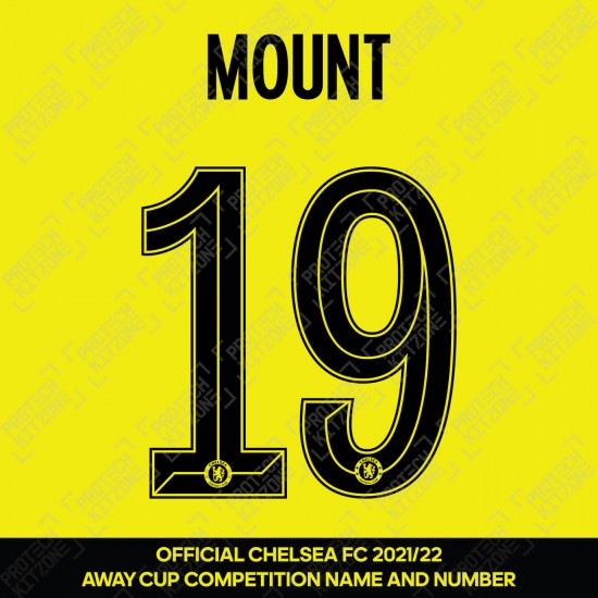 Mount 19 (Official Name and Number Printing for Chelsea FC 2021/22 Away Shirt)
