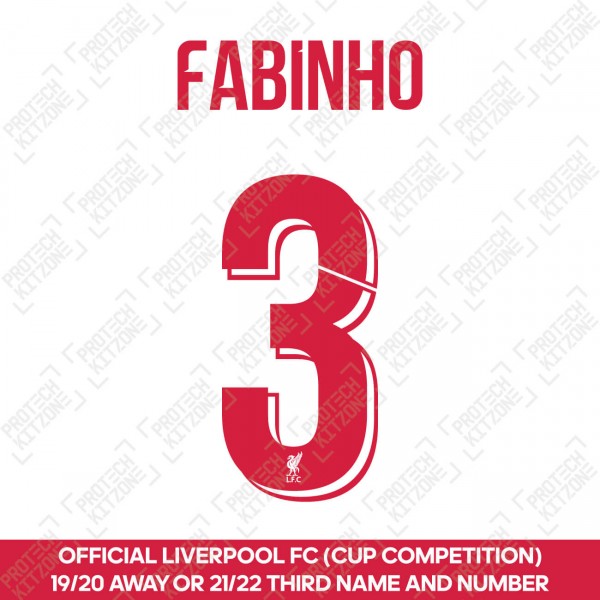 Fabinho 3 (Official Liverpool FC 2019/20 Away / 2021/22 Third Club Name and Numbering)