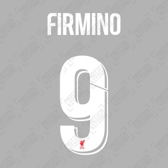 Firmino 9 (Official Liverpool FC White Club Name and Numbering)