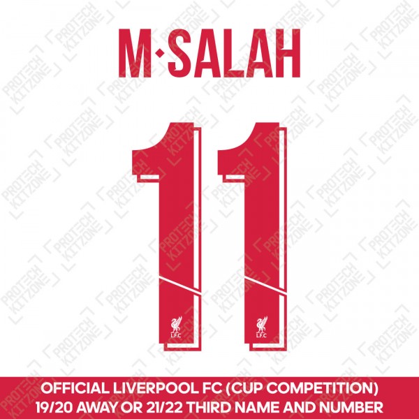 M. Salah 11 (Official Liverpool FC 2019/20 Away / 2021/22 Third Club Name and Numbering)