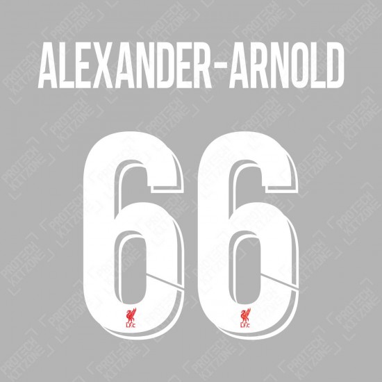 Alexander-Arnold 66 (Official Liverpool FC White Club Name and Numbering)