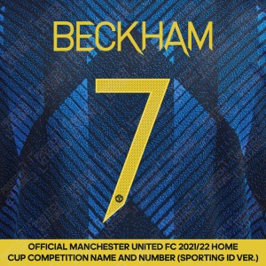Beckham 7 (Official Manchester United FC 2021/22 Third Name and Numbering - Sporting iD Ver.)