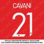 Cavani 21 (Official Manchester United FC 2021/22 Home Name and Numbering - Sporting iD Ver.)