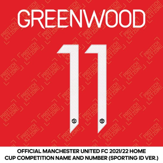 Greenwood 11 (Official Manchester United FC 2021/22 Home Name and Numbering - Sporting iD Ver.)