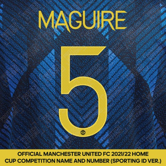 Maguire 5 (Official Manchester United FC 2021/22 Third Name and Numbering - Sporting iD Ver.)