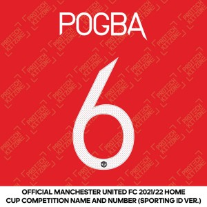 Pogba 6 (Official Manchester United FC 2021/22 Home Name and Numbering - Sporting iD Ver.)