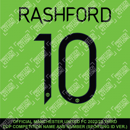 Rashford 10 (Official Manchester United FC 2022/23 Third Name and Numbering - Sporting iD Ver.)